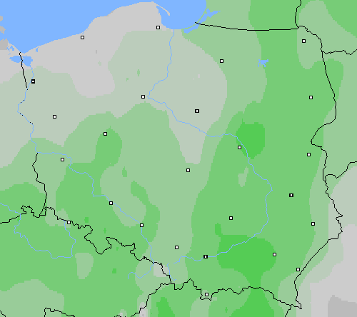 zachmurzenie Polska